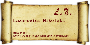 Lazarovics Nikolett névjegykártya