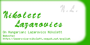 nikolett lazarovics business card